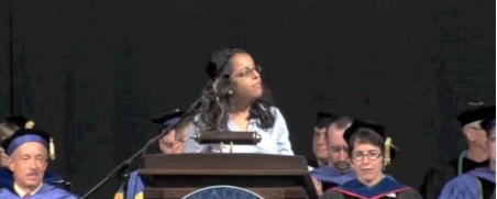 Joy presenting research findings in 2011
